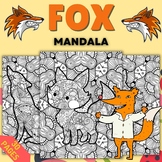 Summer Fox Animals Mandala Coloring Pages Sheets - Fun May