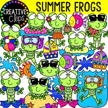 Preview of Summer Frog Clipart {Summer Clipart}