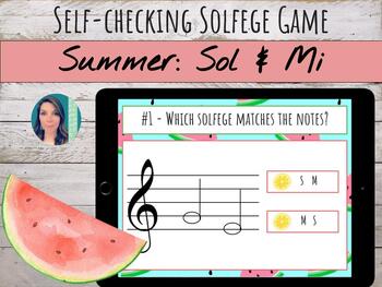 Preview of Summer Fruit | Sol Mi | Solfege Self-Checking Game on Google Slides