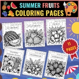 Summer Fruits Coloring Pages (11 Pages)