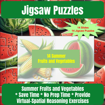 Preview of Summer Fruits and Vegetables Jigsaw Puzzle For Google Slides