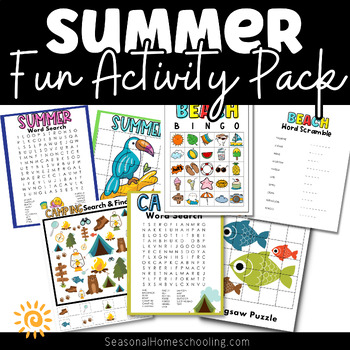 Summer Fun Activity Pack | Beach Printables | Camping Printables ...