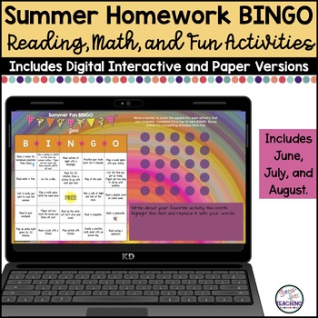 Preview of Homework BINGO Boards Summer Edition
