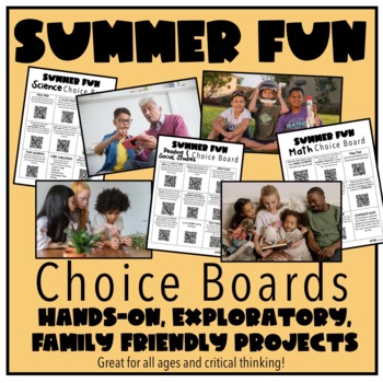 Preview of Summer Fun Choice Boards: Family Hands-On Projects and Critical Thinking