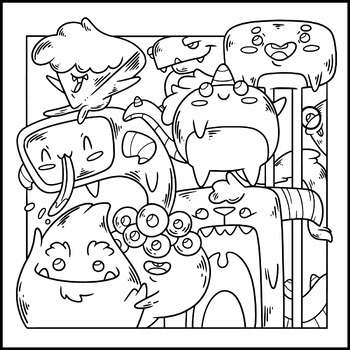 Preview of Summer Fun Coloring Pages - Hand Drawn Kawaii Coloring Book