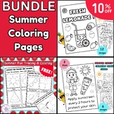 Summer Fun Coloring Pages  + Summer Sun Safety Coloring Sh