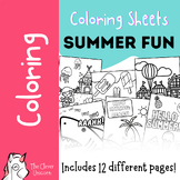 Summer Fun Coloring Sheets - 12 pages!