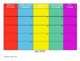 Summer Fun EDITABLE Activity Calendar