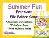 Summer Fun Fractions File Folder Game