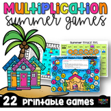 Summer Fun Game Boards Multiplication: 22 Printable Games 