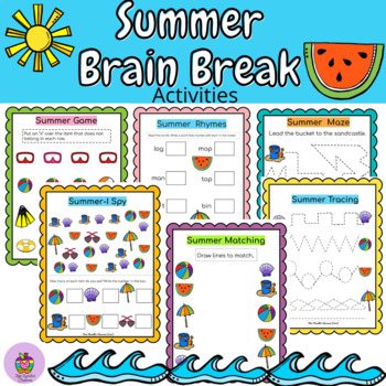 Preview of Summer Brain- Break Fun Interactive Activities- Summer School Fun