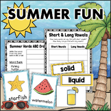 Summer Write the Room Vocabulary Matter Place Value Sort S