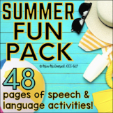Summer Fun Pack | 48 pages of NO PREP Speech & Language Ac