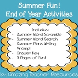 Summer Fun Packet! Perfect for the end of the year!
