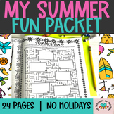 Summer Fun Packet | Summer Worksheets | Summer Activities 