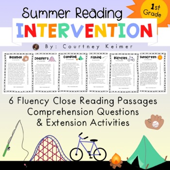 Preview of Summer Fun Reading Intervention Fluency & Comprehension {Grade 1}