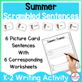Summer Fun Sentence Building Writing Center Activity