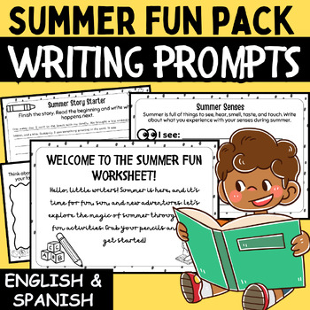 Preview of Summer Fun Worksheet Pack for 1st Grade: Creative Writing & Learning Activities