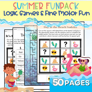 Preview of Summer FunPack: Logic & Fine Motor Fun-- Multi-Sensory Activities, 50 Pages!!!