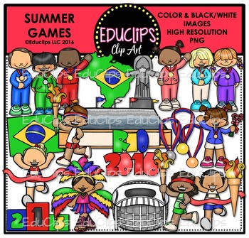 Preview of Summer Games Clip Art Bundle {Educlips Clipart}