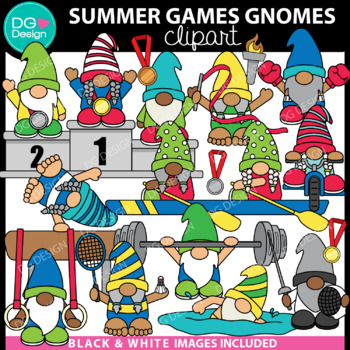 Preview of Summer Games Gnomes Clipart | Sports Clipart | Summer Sports Clipart