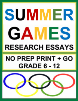 Preview of Summer Games Research Project | Printable & Digital