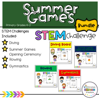 Preview of Summer Games STEM Challenge Bundle K, Kindergarten, First, 1st, Second, and 2nd