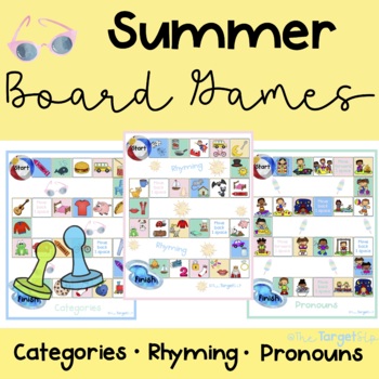 Preview of Summer Games for Speech Therapy (Pronouns, Rhyming, and Categories)