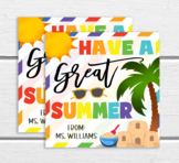 Summer Gift Tag, Have A Great Summer, Beach Theme, End Of School, Last Day