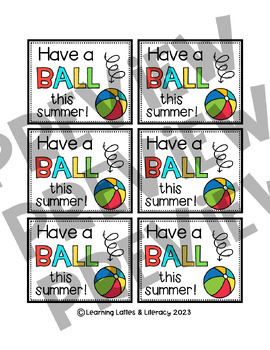 Summer Gift Tags For Students End of School Year Candy Student Teacher ...