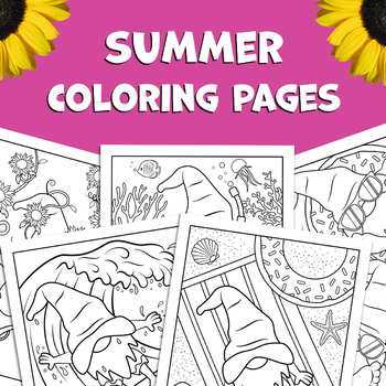 Summer Gnomes Coloring Pages | Summertime | End of Year Activity