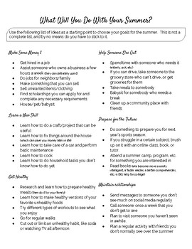 Summer Goal Setting for Students by EcstaticAboutEnglish | TpT