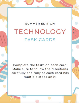 Preview of Summer Google Apps Task Cards Version 2
