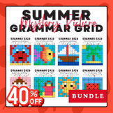 Summer Grammar Grid Mystery Pictures - Parts of Speech Col