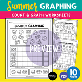 Summer Graphing Worksheets, Count and Graph Activity for P