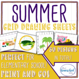 Summer Grid Drawing Set - Elementary and Homeschool