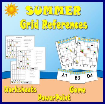 summer grid references coordinates by 123 math tpt