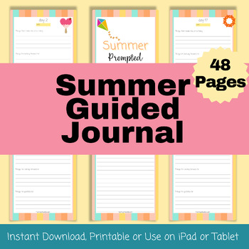 Preview of Summer Guided Journal 48 Pages