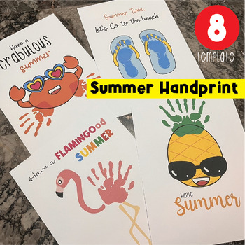 Summer Handprint Art Card | Fingerprint Printable Summer Craft ...