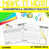 Summer Sentence Writing and Sentence Building Worksheets w