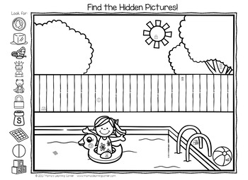 summer hidden picture worksheets by mamas learning corner tpt