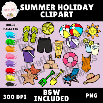 Preview of Summer Holiday Clipart Set