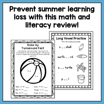 summer homework packet for rising second graders who have completed