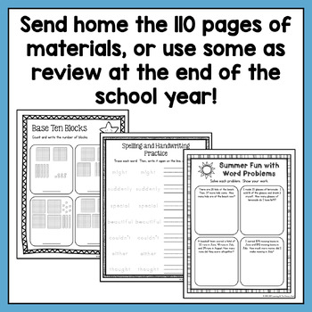 Summer Homework Packet for Rising Third Graders (who have completed 2nd
