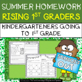 Summer Homework for Rising 1st Graders (K going to 1st Gr.