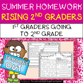 Preview of Summer Homework for Rising 2nd Graders (1st going to 2nd Gr.) Distance Learning