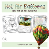 Summer Hot Air Balloon Journal Writing pages | Blank Draw 