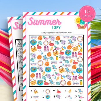 Preview of Summer I Spy, I Spy Worksheets, Summer Games, End of Year Activities