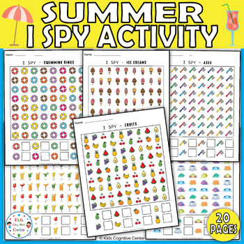 Preview of Summer I Spy, Seek and Find Summer, I Spy Worksheets, Summer Fun Packets.