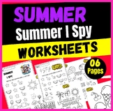 {$5 Summer I Spy } Worksheet Activity⭐⭐⭐⭐⭐ PLUS BONUS Colo